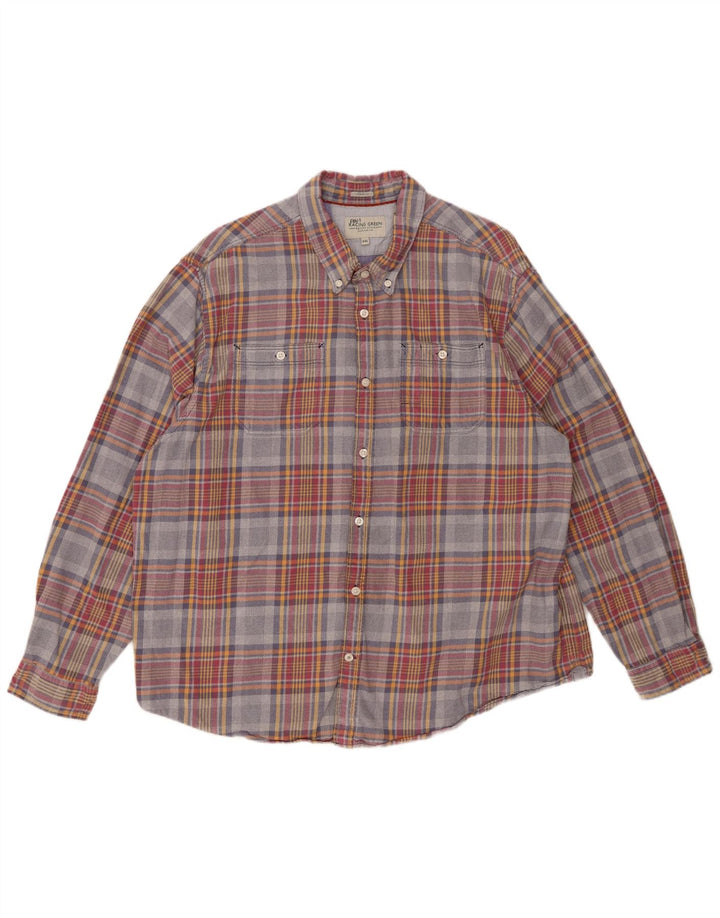 Camisa masculina de flanela VINTAGE 2XL algodão xadrez multicolorido