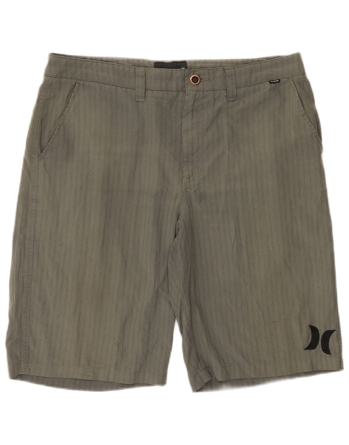 Shorts Chino Masculino Hurley Grande W34 Poliéster Listrado Cinza