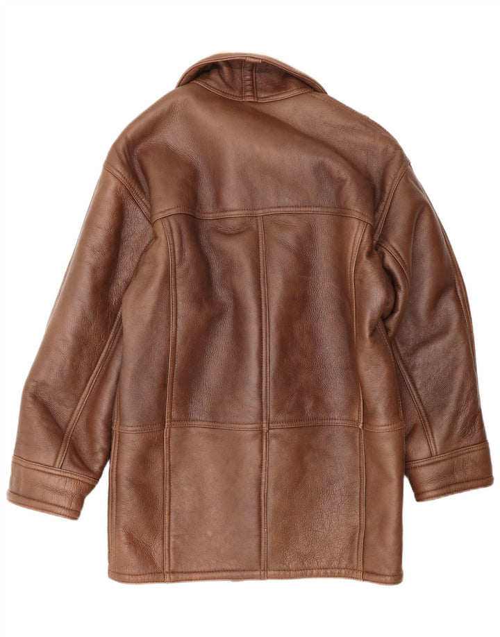 Jaqueta masculina vintage Shearling IT 46 pequena marrom