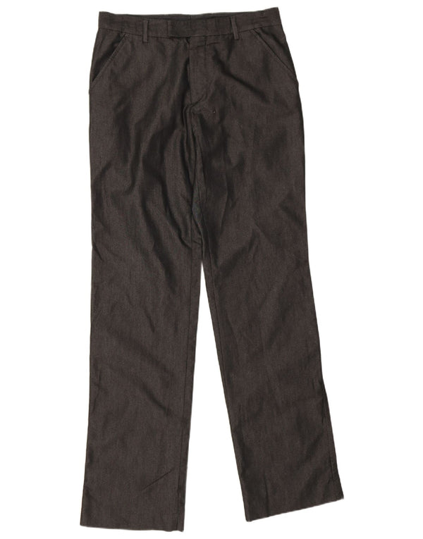 Calça masculina Zara Straight Suit EU 42 Grande W32 L34 Algodão Preto