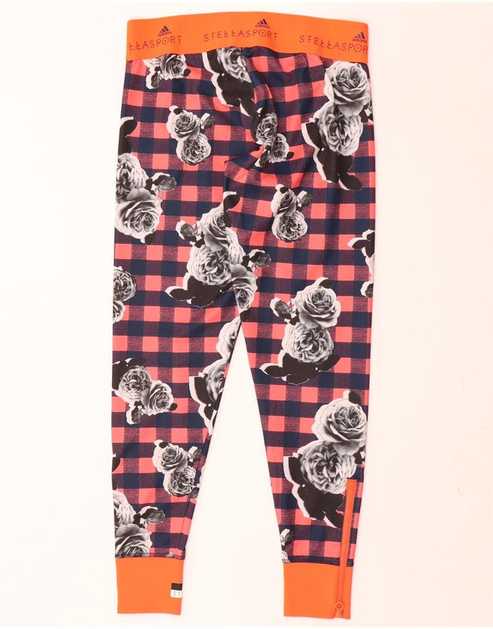ADIDAS Womens Stella Graphic Leggings UK 14 Medium Multicolor Check