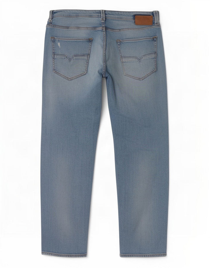Diesel Mens Larkee-Beex Distressed Regular Tapered Jeans W34 L30 Azul