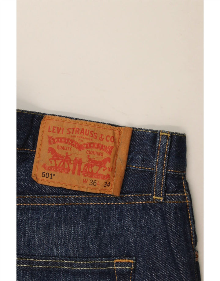 Levi's Masculino 501 Straight Jeans W36 L30 Azul Algodão