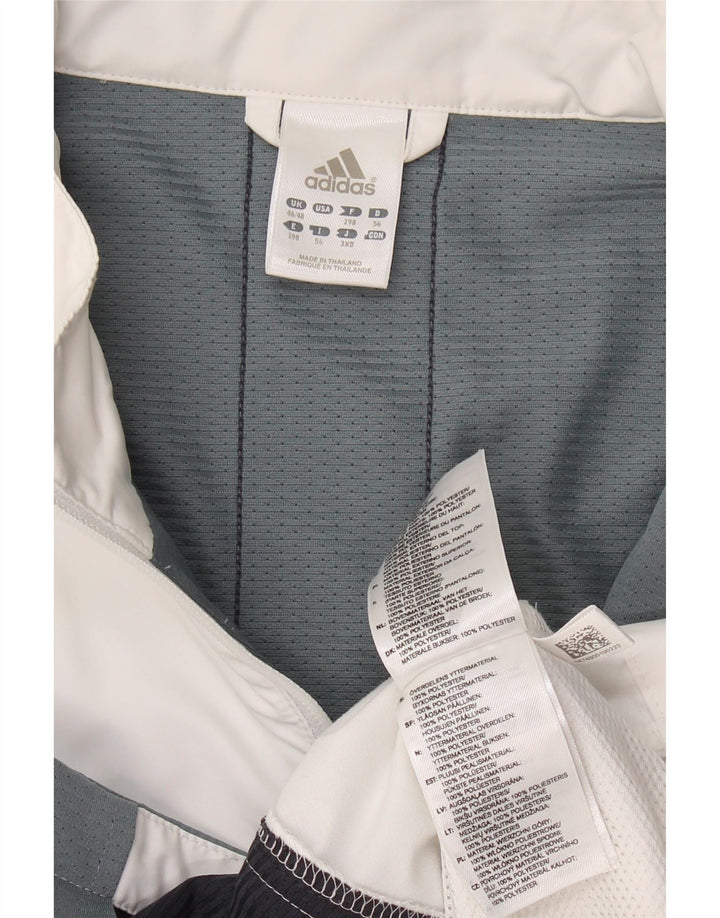 ADIDAS Mens Tracksuit Top Jacket UK 46/48 XL Branco Colourblock Poliéster