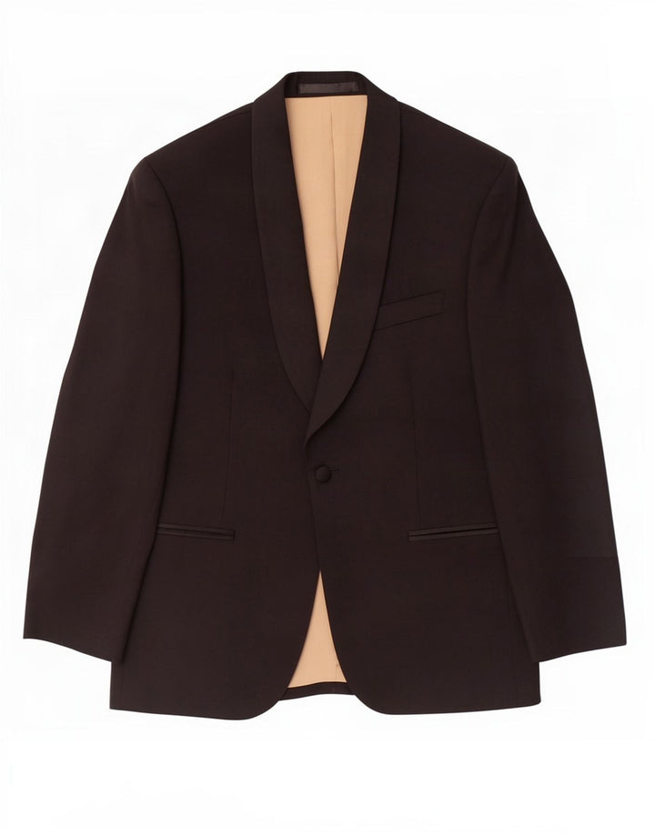 Jaqueta blazer masculina de 1 botão Marks & Spencer Reino Unido 38 lã preta média