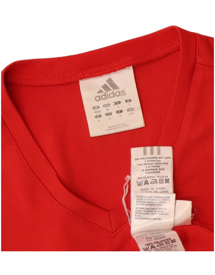 Adidas Masculino Climalite Camiseta Top UK 40/42 Médio Vermelho Poliéster