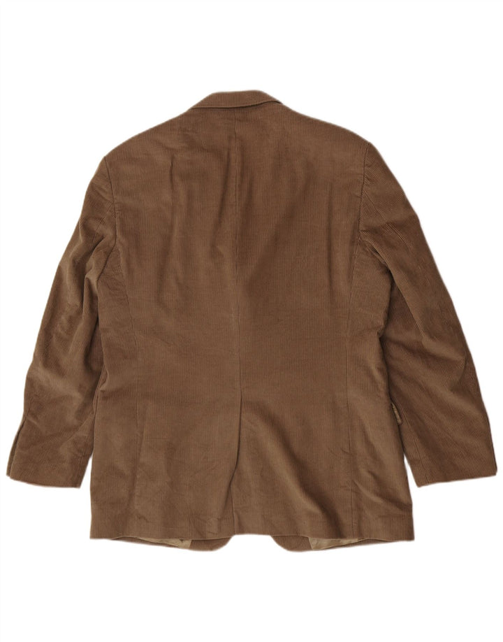 Jaqueta blazer masculina de veludo cotelê Marks & Spencer com 3 botões Reino Unido 42 grande bege