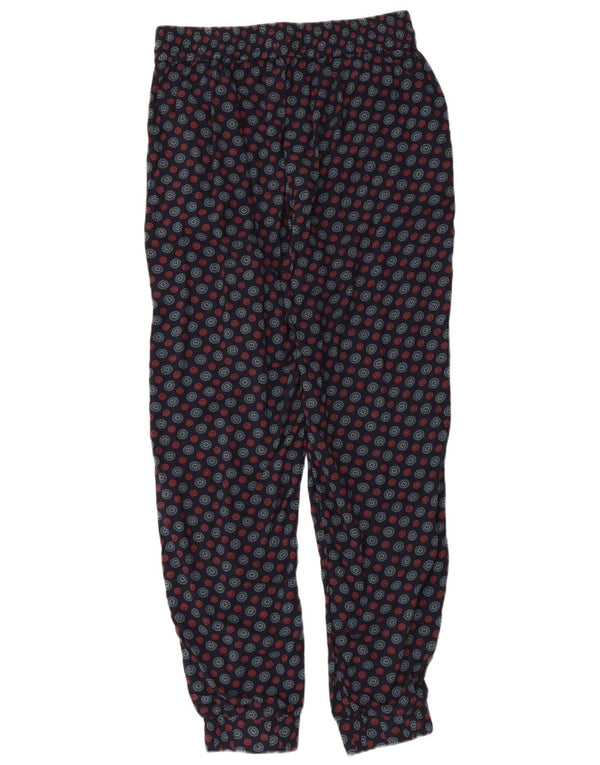Calça casual feminina Fat Face UK 12 médio W30 L29 azul marinho geométrico