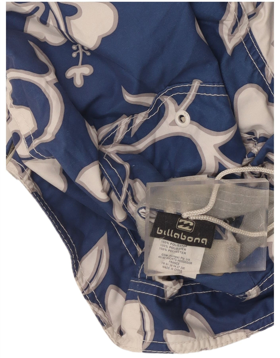 Shorts de natação reversíveis masculinos Billabong poliéster floral cinza pequeno