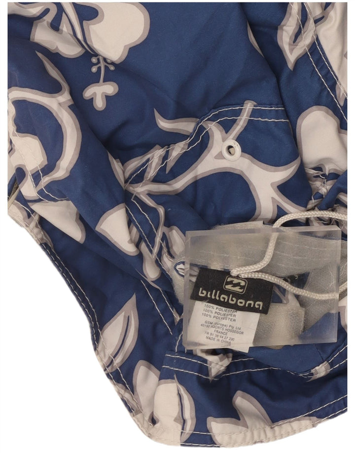 Shorts de natação reversíveis masculinos Billabong poliéster floral cinza pequeno