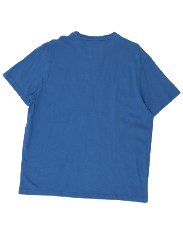 Camiseta gráfica masculina Crew Clothing Top XL algodão azul