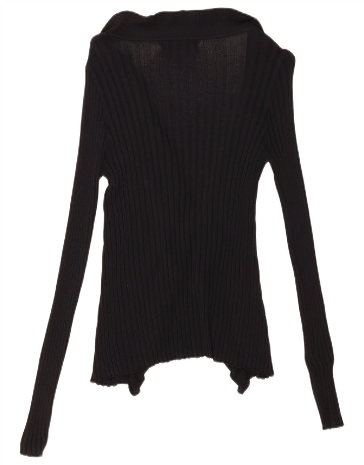 Zara Cardigan Feminino Top UK 12 Médio Preto