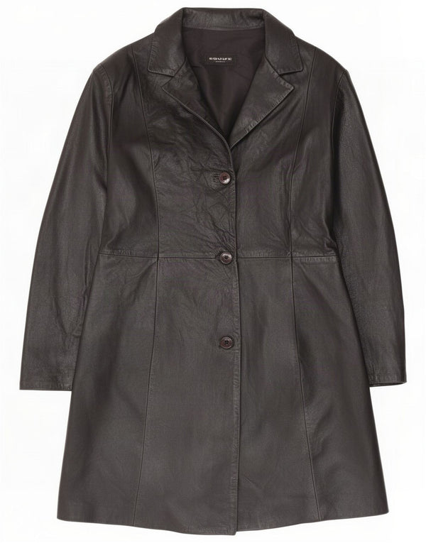 Casaco de couro feminino Equipe UK 18 XL Preto