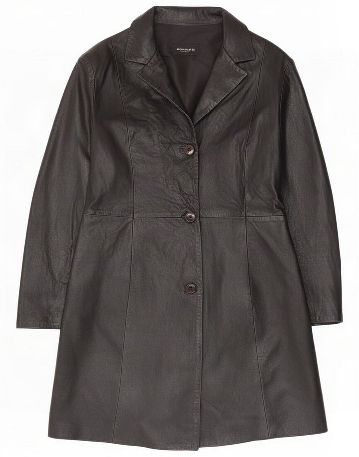 Casaco de couro feminino Equipe UK 18 XL Preto