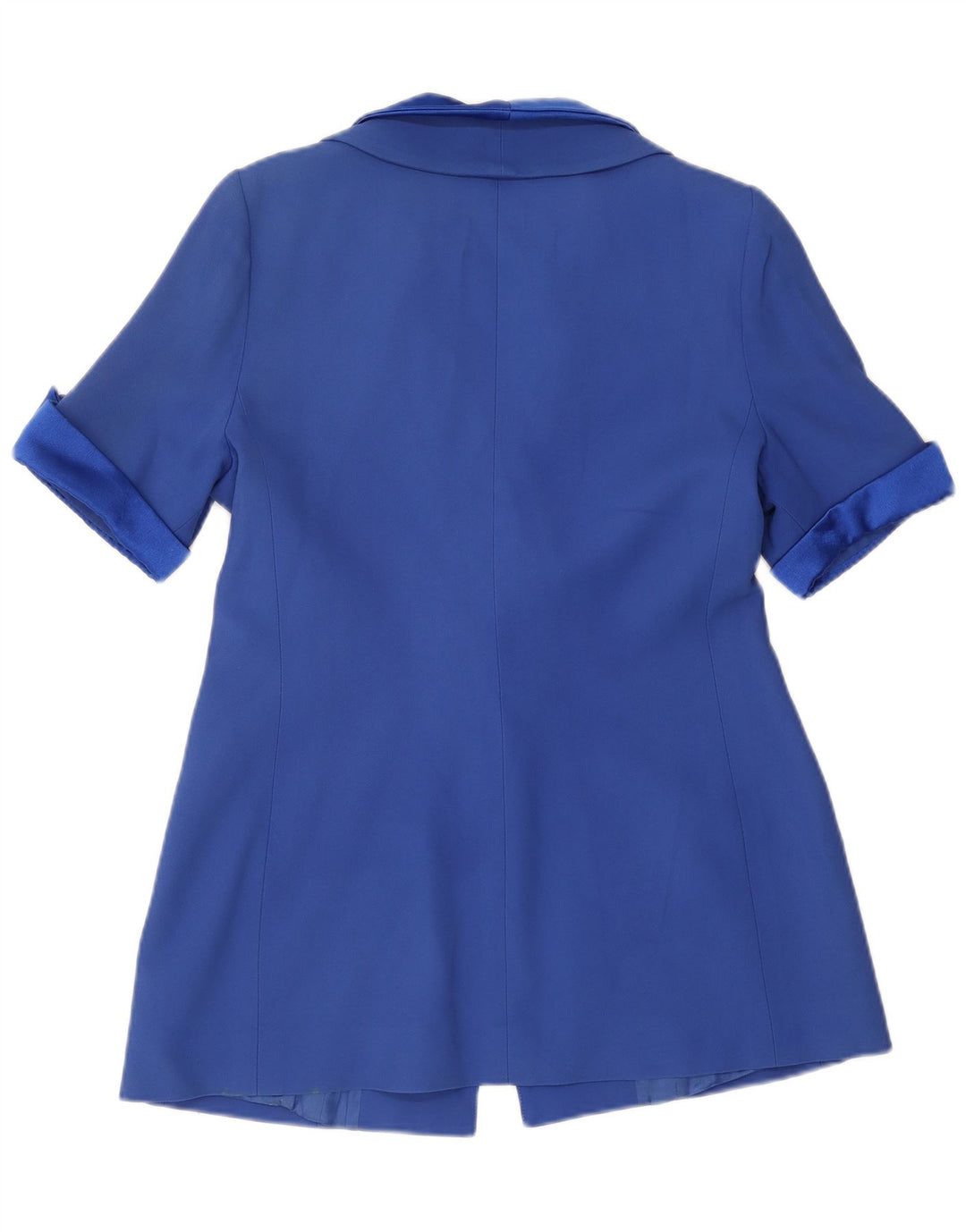 Jaqueta blazer de manga curta com 1 botão feminino de veludo IT 48 XL azul acetato