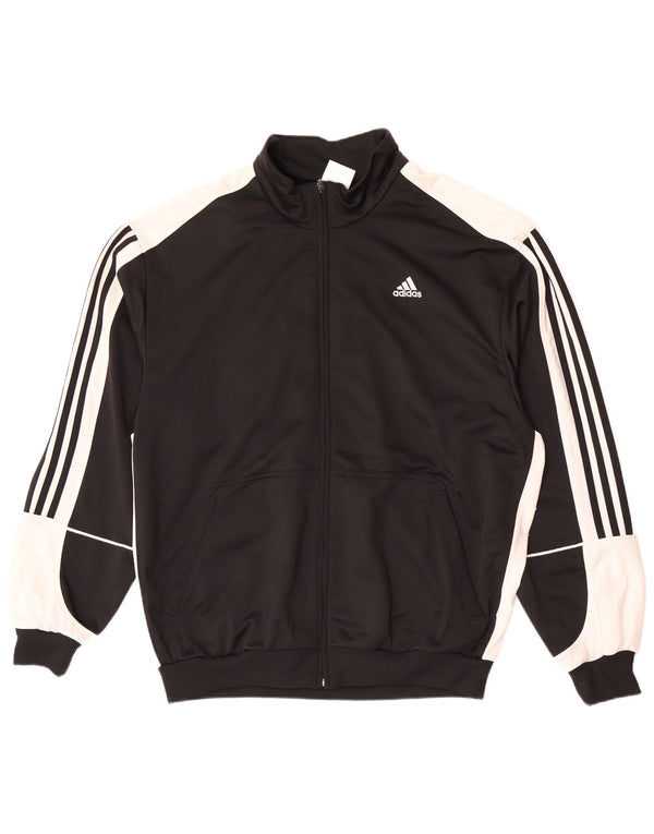 Adidas Mens Tracksuit Top Jacket UK 48/50 XL Preto Colourblock Poliéster