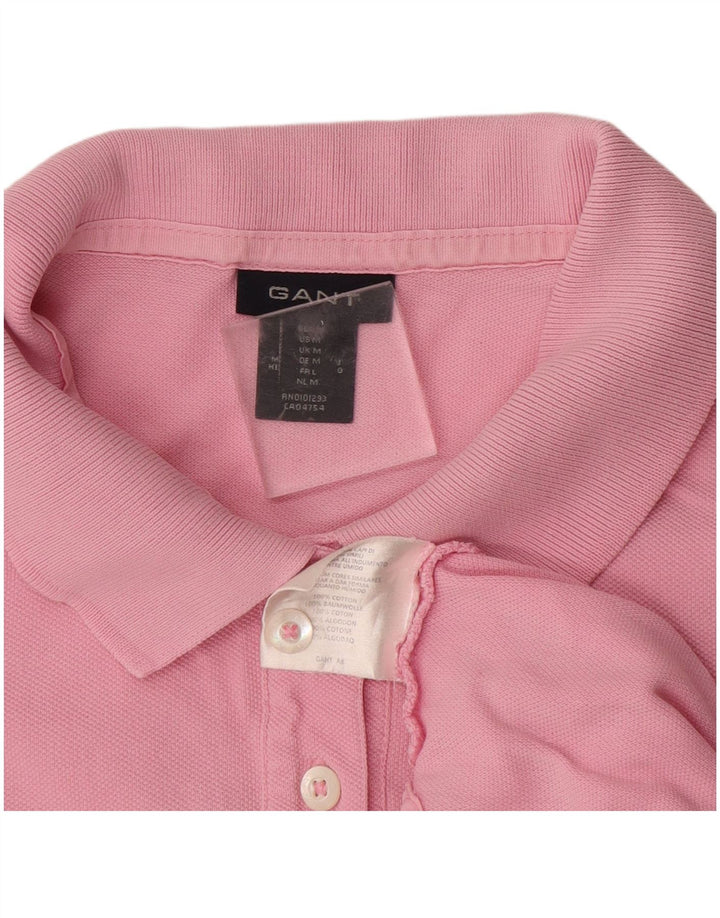 Camisa polo feminina Gant UK 14 algodão rosa médio