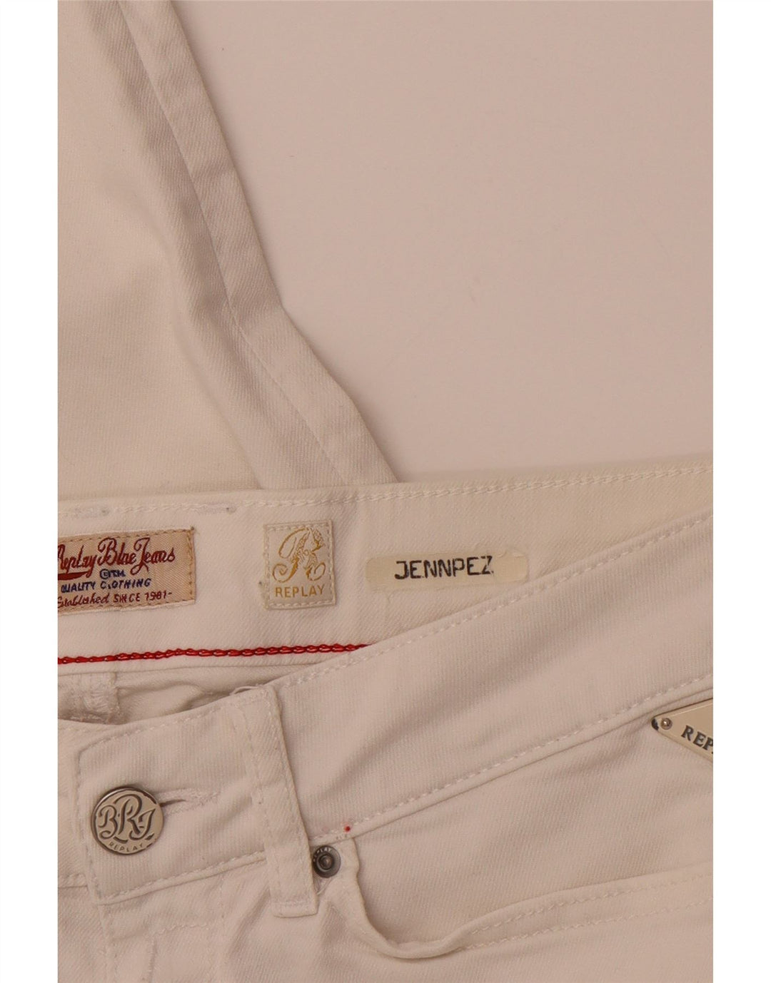 Jeans femininos REPLAY Jennpez Slim W32 L31 branco
