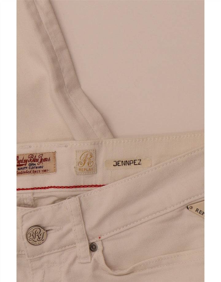 Jeans femininos REPLAY Jennpez Slim W32 L31 branco