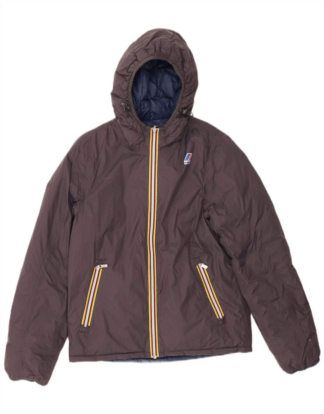 Jaqueta acolchoada reversível com capuz K-WAY Boys 11-12 anos pequeno cinza