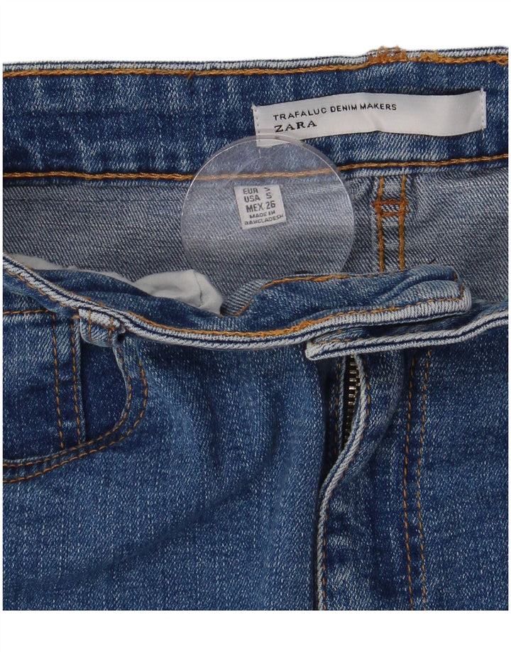 Saia jeans feminina ZARA pequena W26 azul