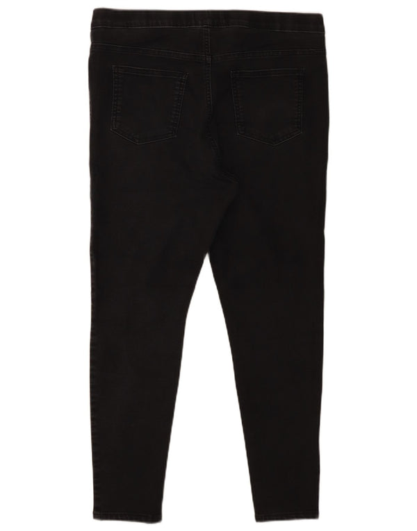 Calça jeans feminina Marks & Spencer UK 16 grande W34 L25 algodão preto