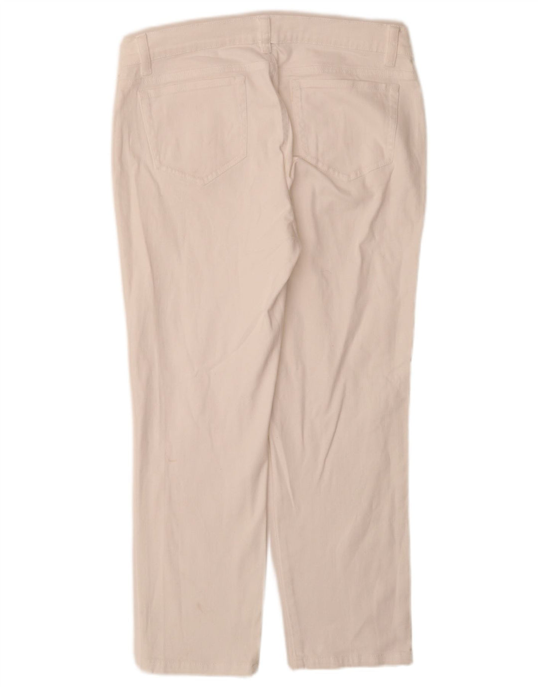 Calça jeans reta feminina Orvis US 10 grande W30 L28 algodão branco
