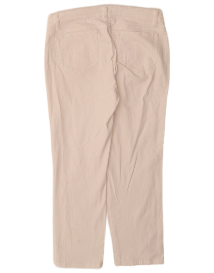 Calça jeans reta feminina Orvis US 10 grande W30 L28 algodão branco