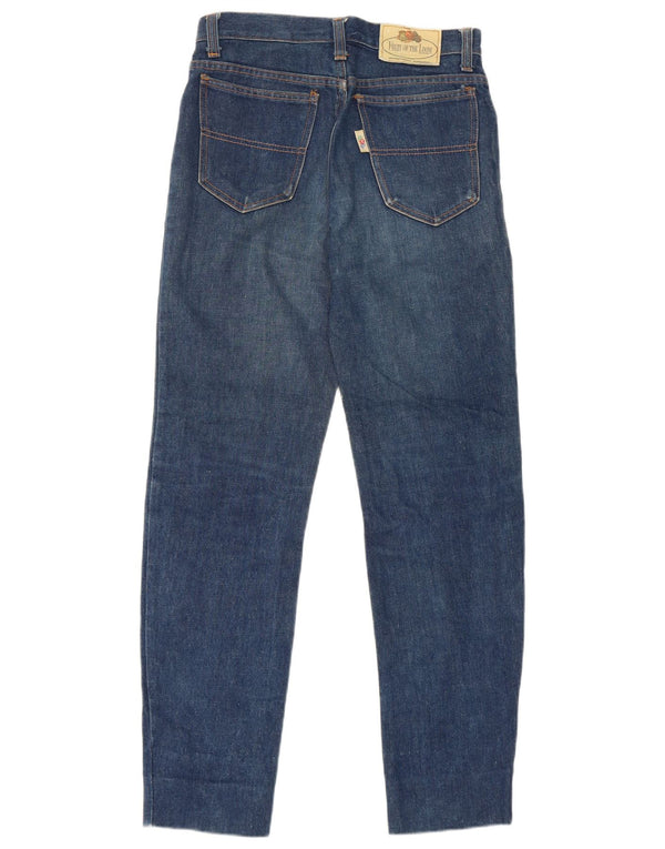 Calça jeans reta feminina Fruit Of The Loom W30 L30 algodão azul