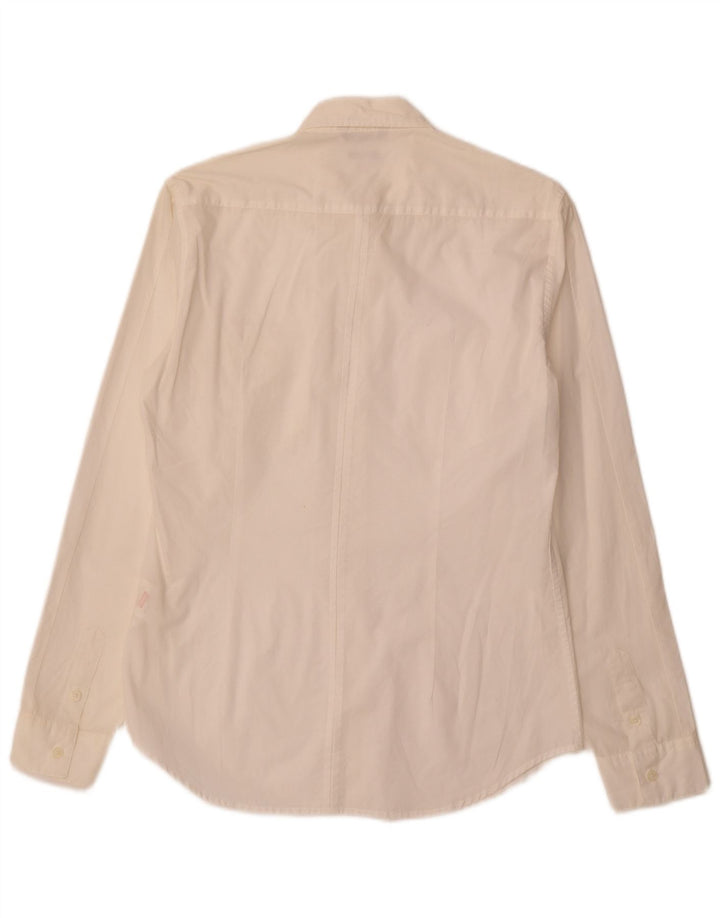 Camisa militar masculina CARRERA slim fit de algodão branco médio
