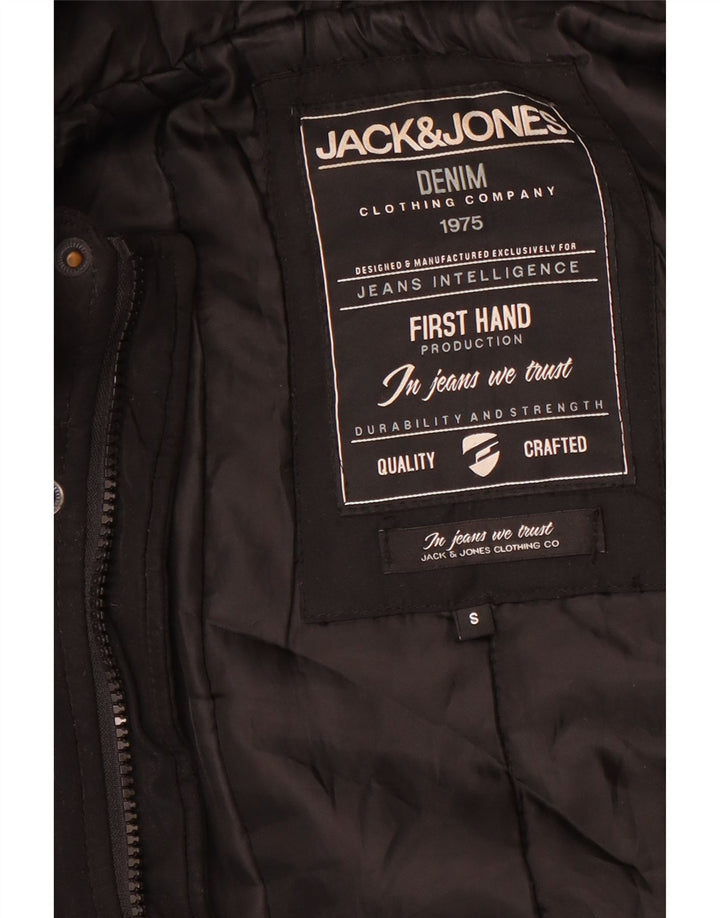 Jaqueta bomber masculina com capuz Jack & Jones Reino Unido 36 pequena preta