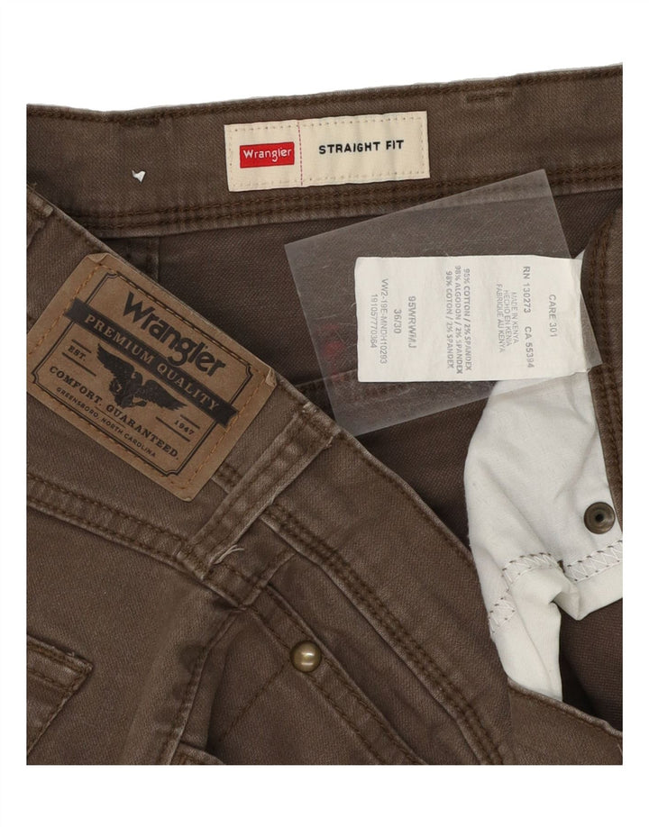 WRANGLER Mens Straight Casual Trousers W36 L30 Grey Cotton Vintage Wrangler and Second-Hand Wrangler from Messina Hembry 
