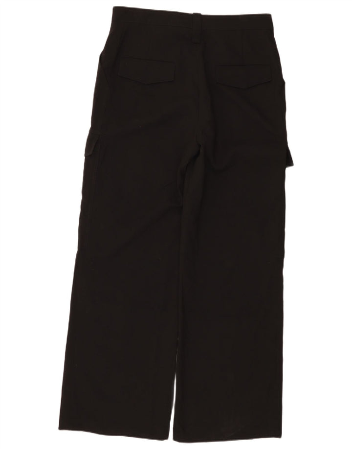 Calça cargo feminina Zara com perna larga, médio W28 L30 preta