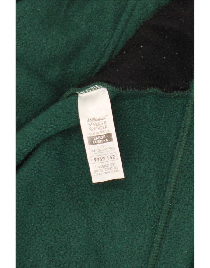 Jaqueta de lã masculina Marks & Spencer UK 40 poliéster verde grande