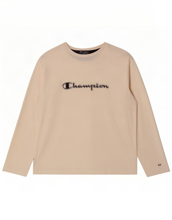 Champion masculino gráfico top manga longa XL algodão branco
