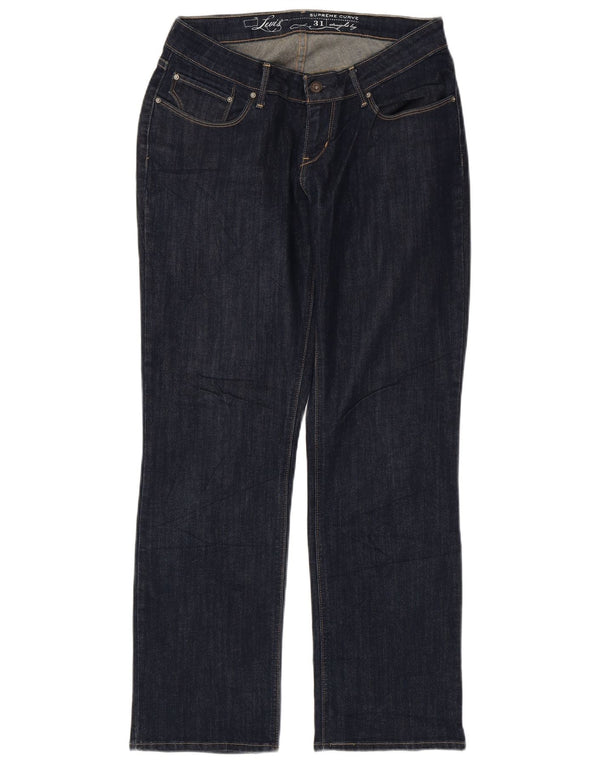 Jeans retos femininos LEVI'S W31 L30 algodão azul marinho