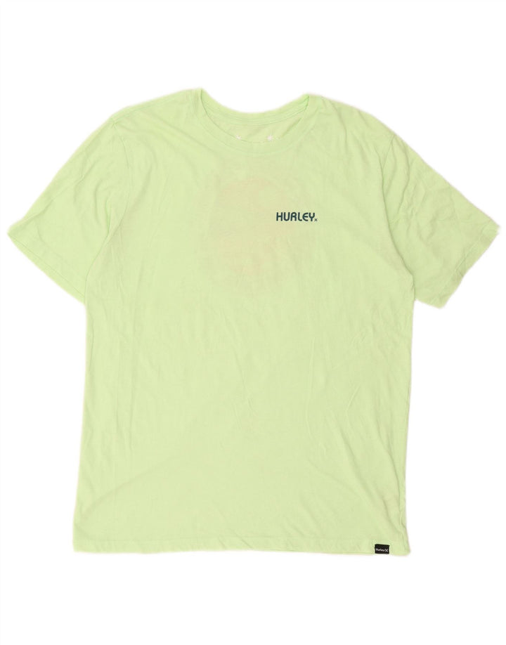 Camiseta gráfica masculina Hurley Top médio algodão verde