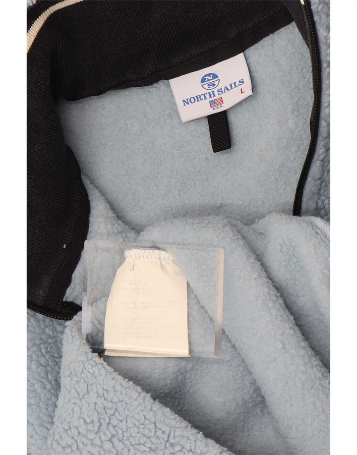 Suéter de lã masculino North Sails com zíper e gola grande poliéster azul
