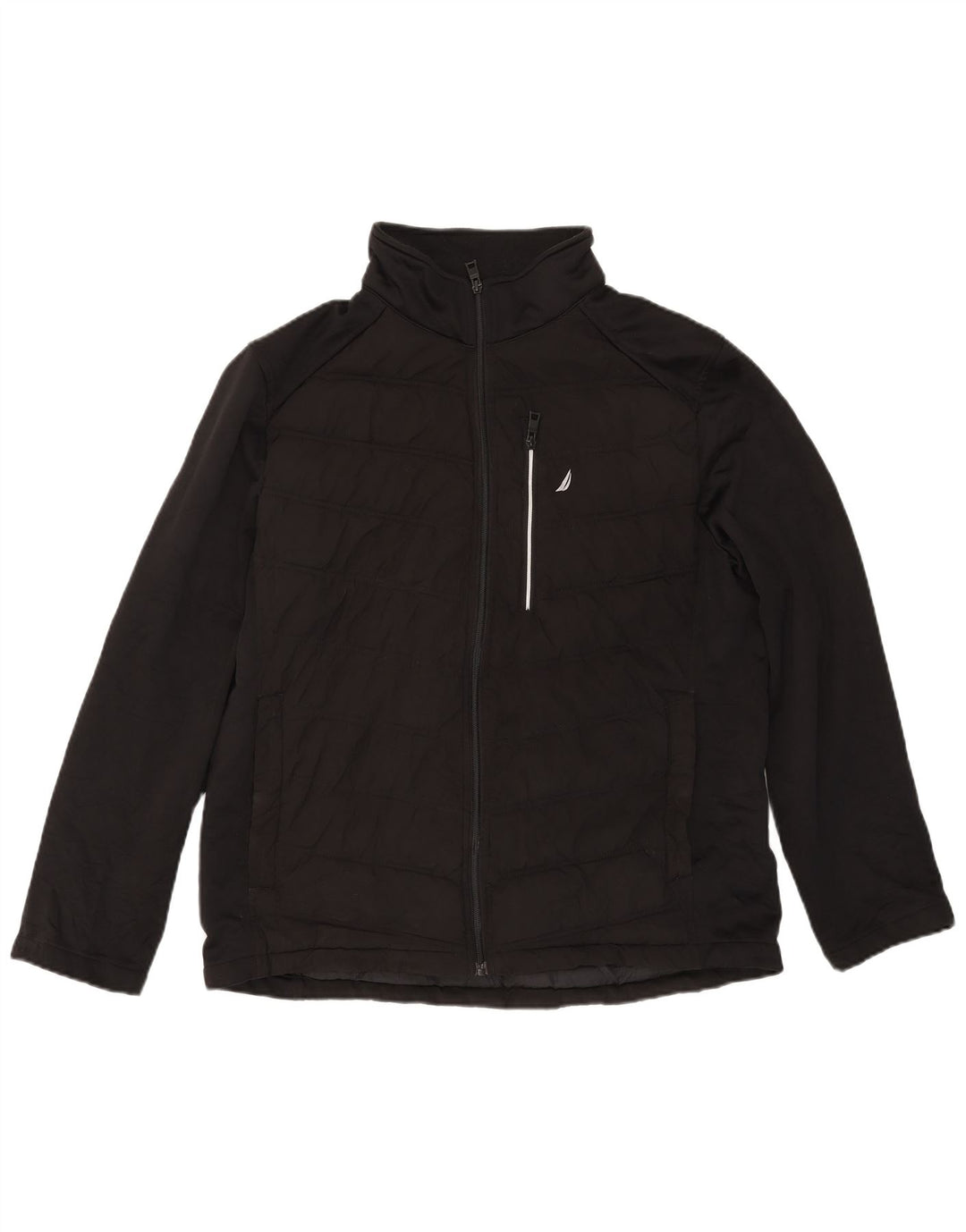 Jaqueta acolchoada masculina Nautica UK 40 grande poliéster preto