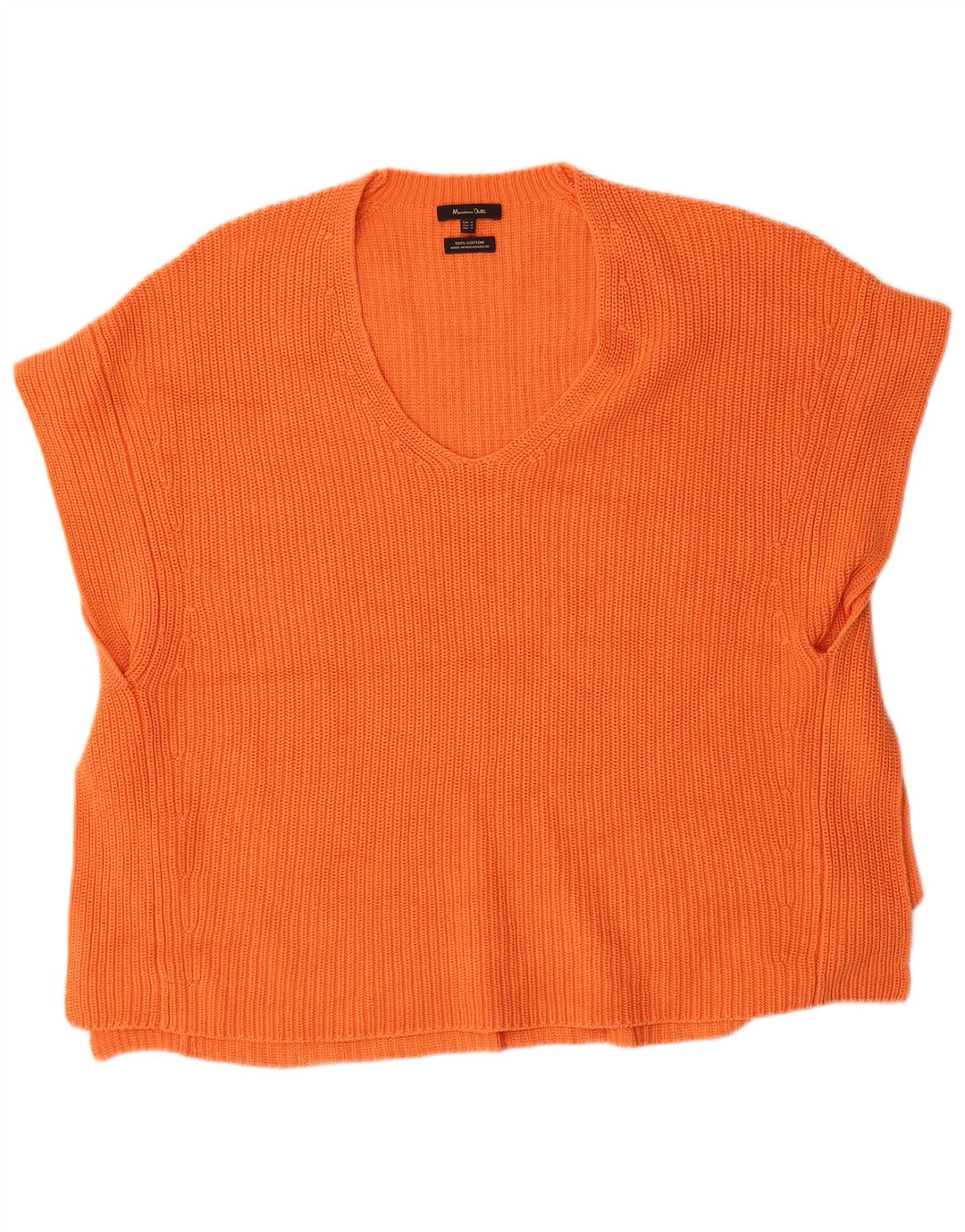 Regata feminina Massimo Dutti com colete grande Reino Unido 14 algodão laranja médio