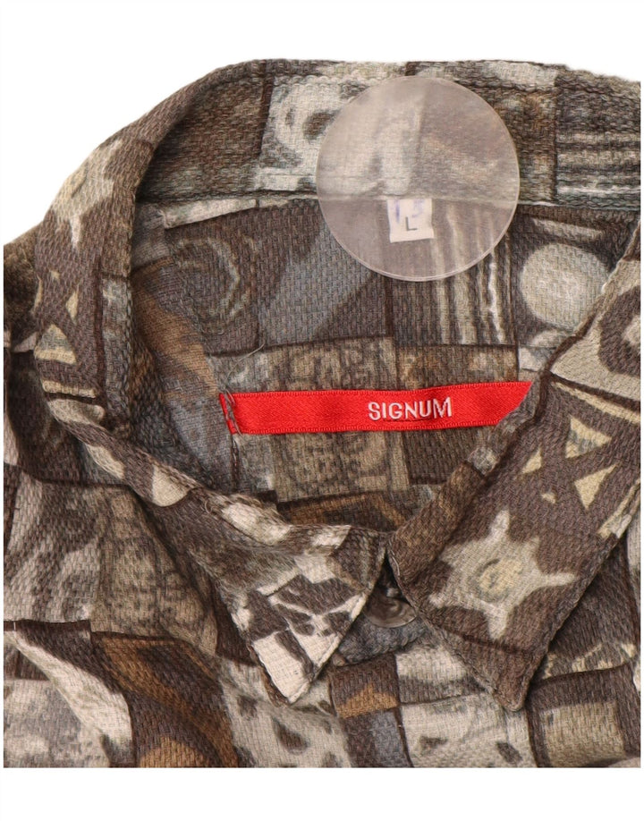 Camisa longa masculina SIGNUM grande patchwork cinza