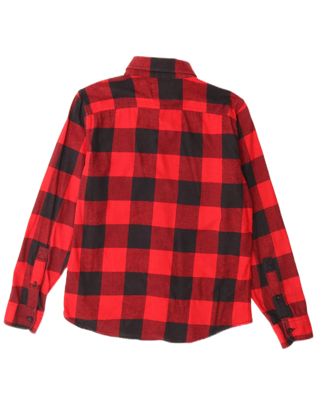 Camisa masculina de flanela Hollister de algodão guingão vermelho médio