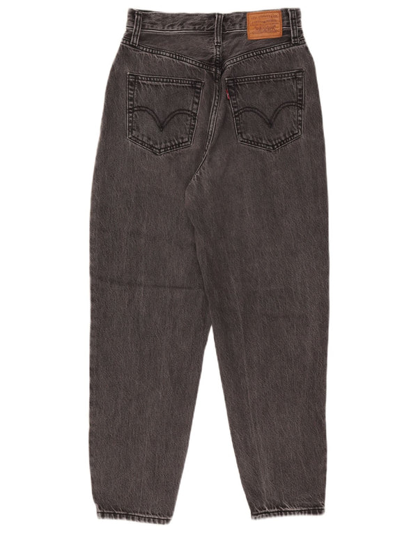 Calça jeans feminina Levi's cintura alta cônica W25 L27 algodão preto