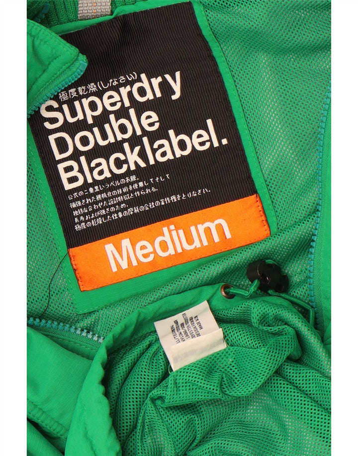 Jaqueta corta-vento masculina Superdry Double Blacklabel Reino Unido 38 nylon verde médio