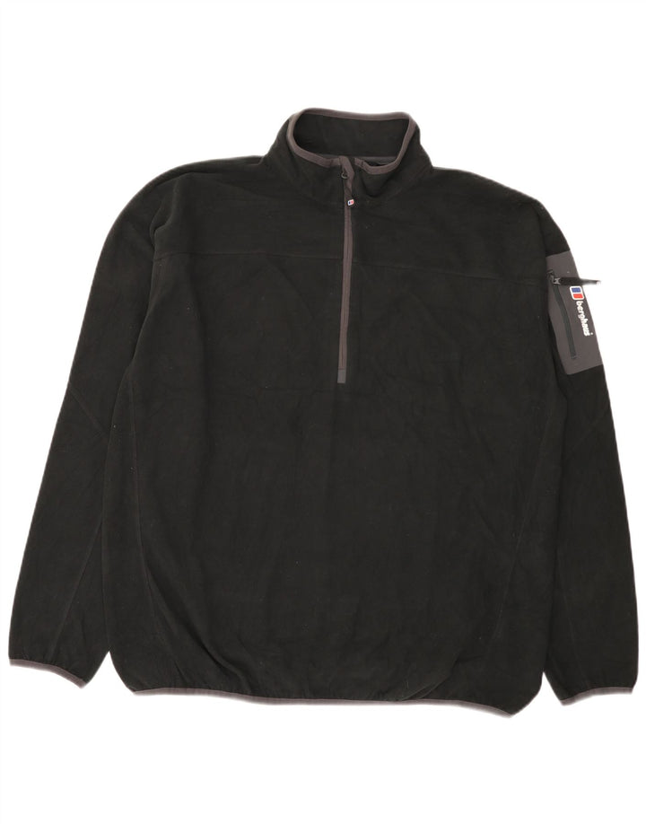 Berghaus Suéter masculino de lã com zíper e gola 2XL poliéster preto