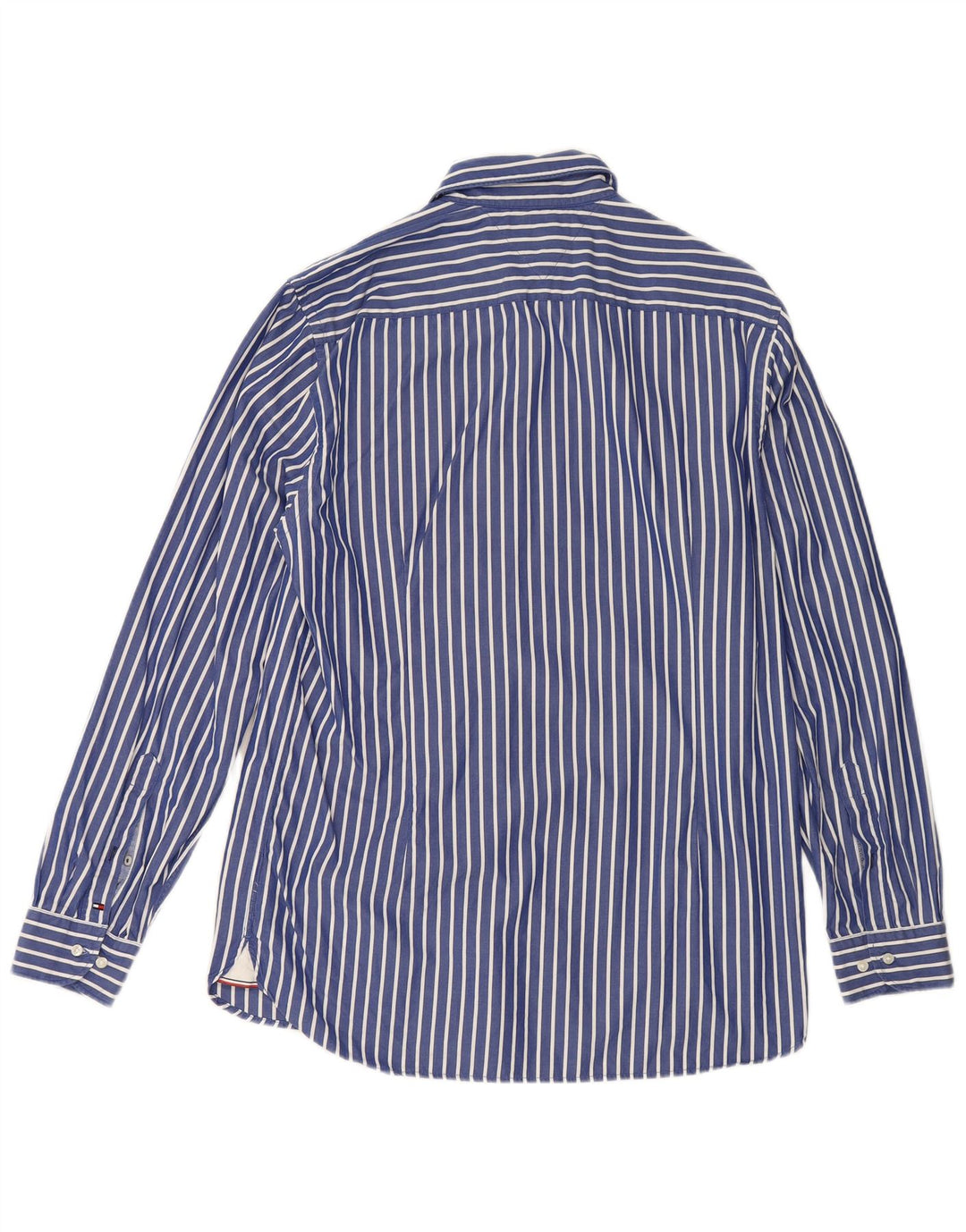 Camisa masculina Tommy Hilfiger grande algodão listrado azul