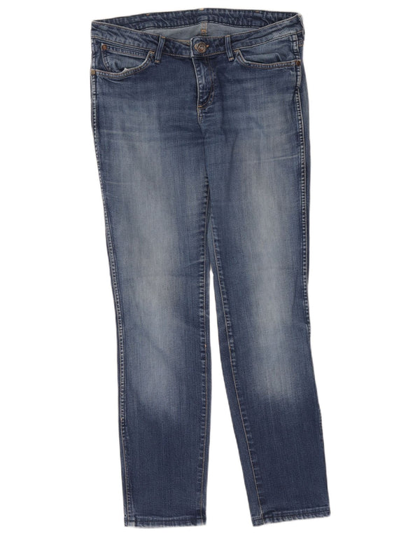 Wrangler feminino Megan Slim Jeans W32 L34 azul algodão