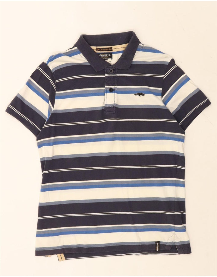 Camisa polo masculina Jack & Jones média listrada multicolorida de algodão