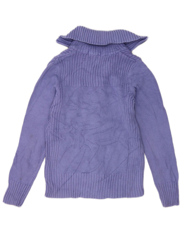 Suéter cardigã feminino Marks & Spencer Reino Unido 12 algodão roxo médio