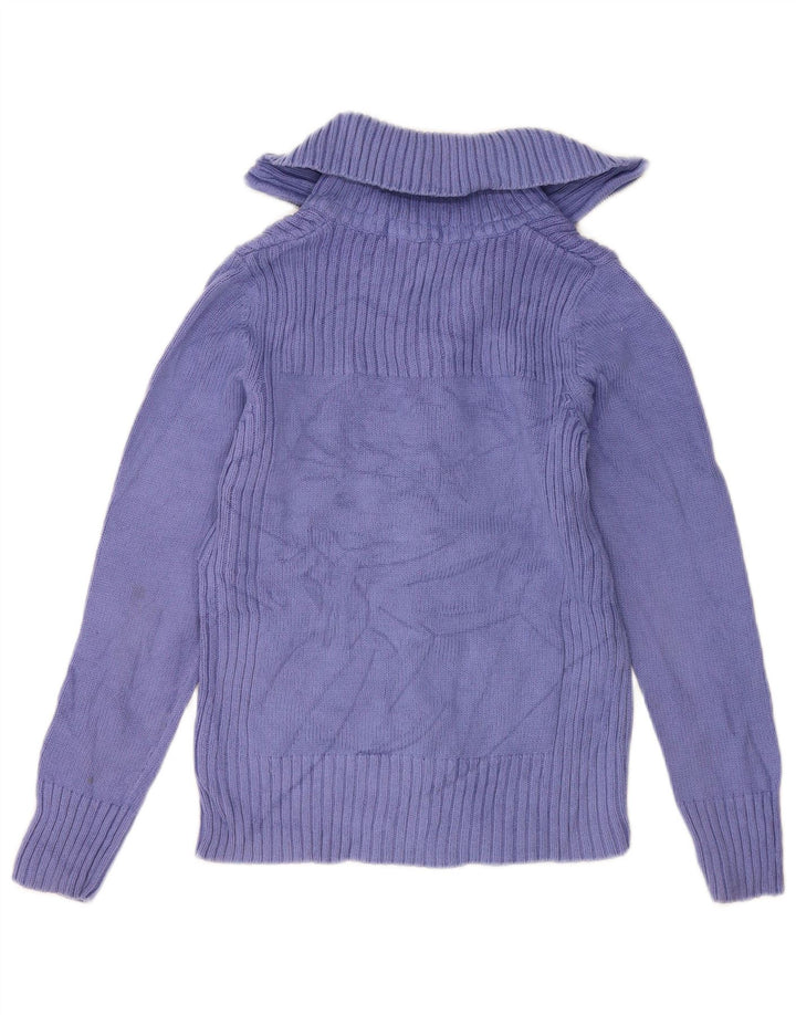 Suéter cardigã feminino Marks & Spencer Reino Unido 12 algodão roxo médio